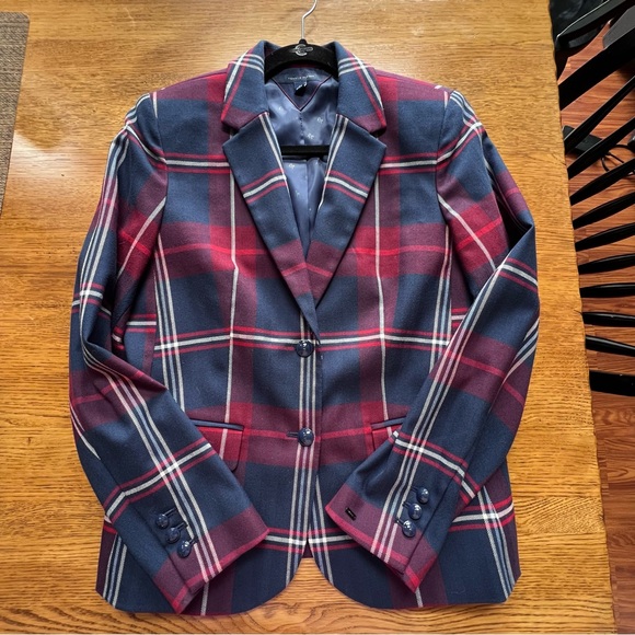 ⭐️ Tommy Hilfiger Plaid 2 Button Blazer Jacket size 8 - Picture 12 of 12